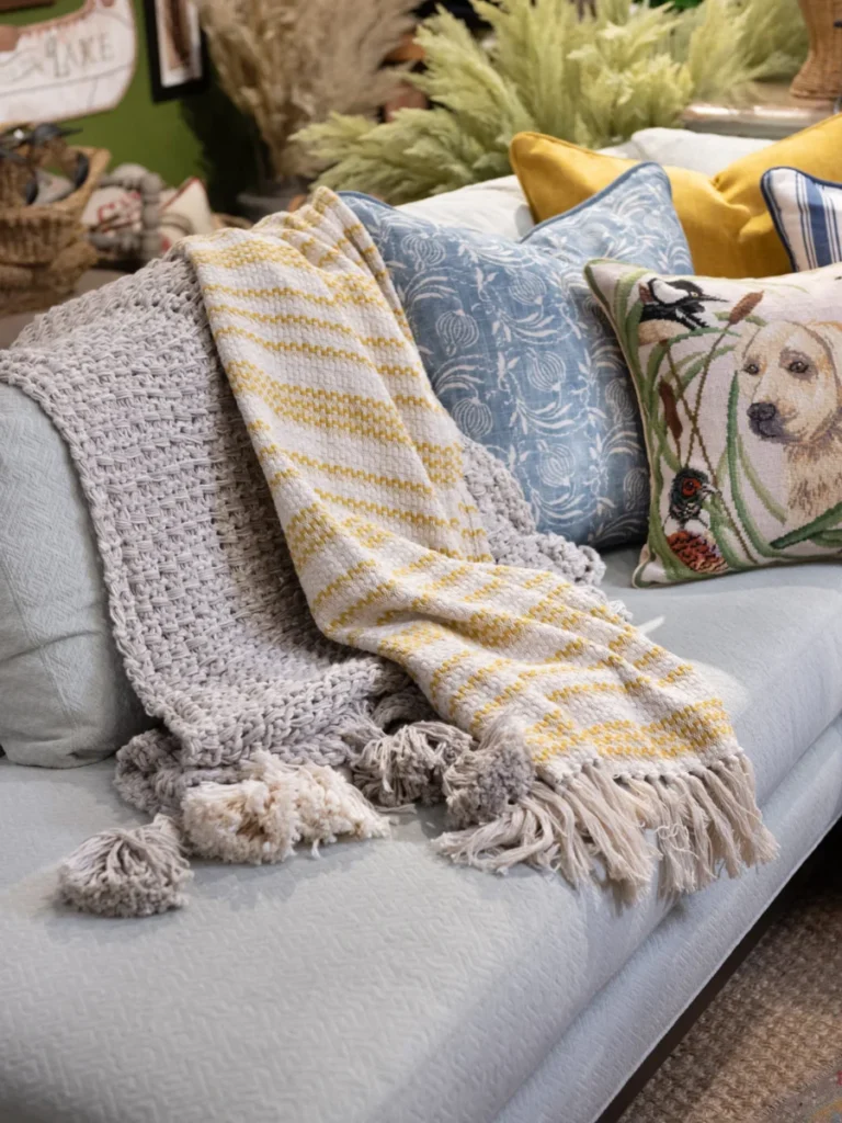 Layering Textiles with Throw Pillows and Blankets