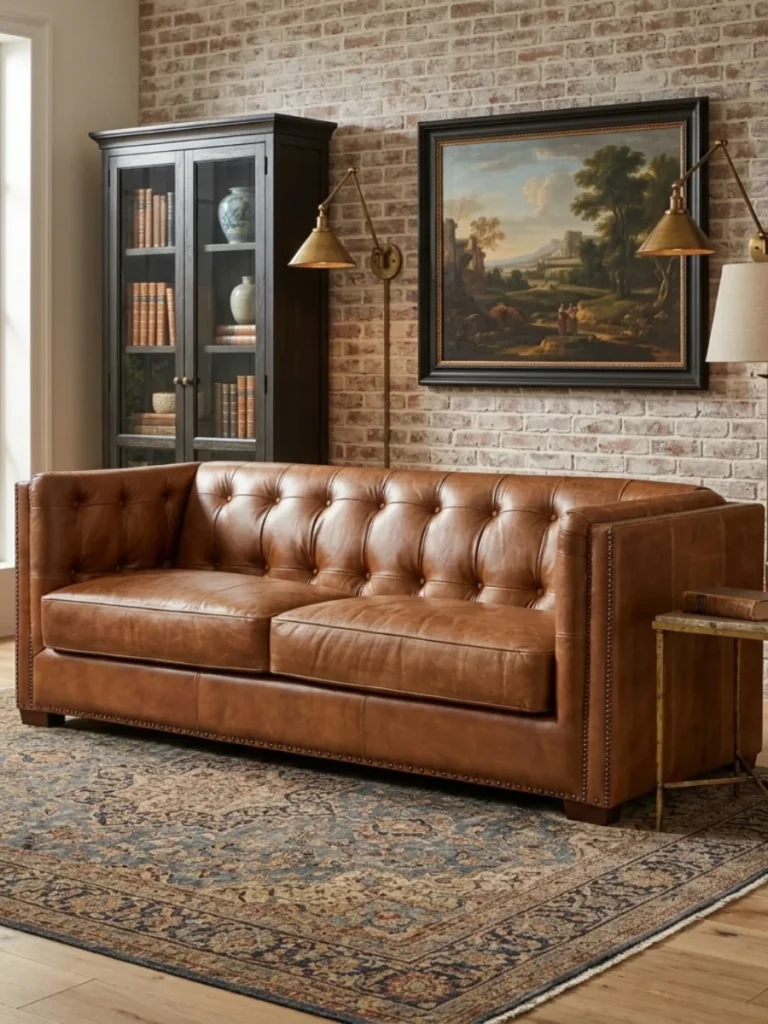 Leather Tuxedo Sofas For Industrial Styles