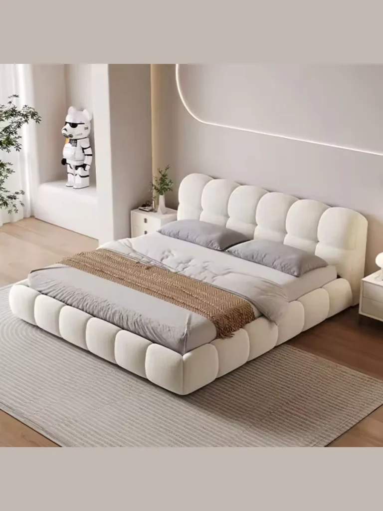 Low-Profile Platform Beds With Textured Tonal Wall Panels