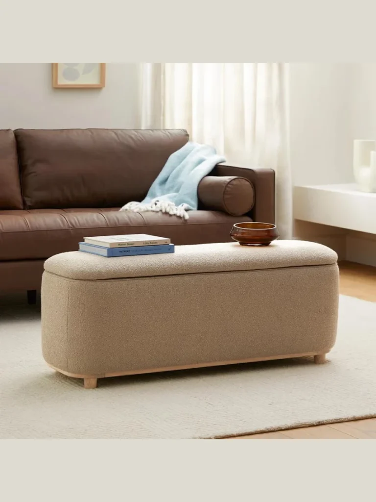 Low Profile Storage Ottomans for the Foot of the Bed