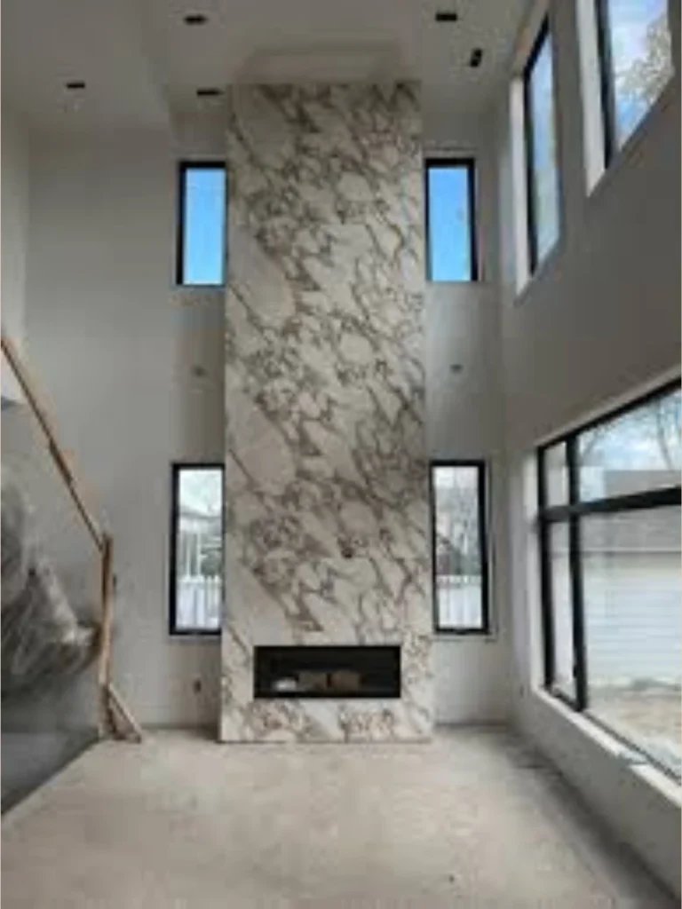 Luxurious Floor to Ceiling Slab Marble
