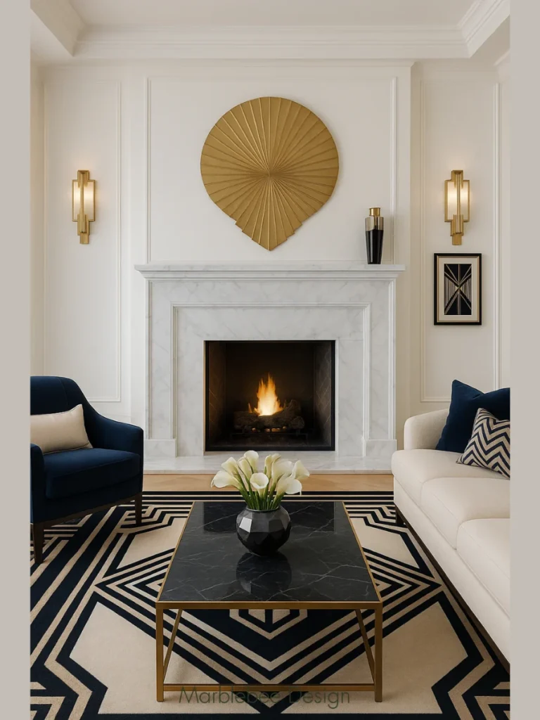 Luxurious Marble and Gold Accents