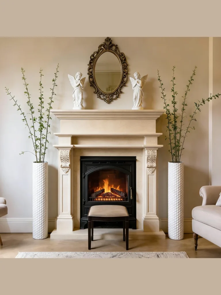 Matching Tall Ceramic Floor Vases
