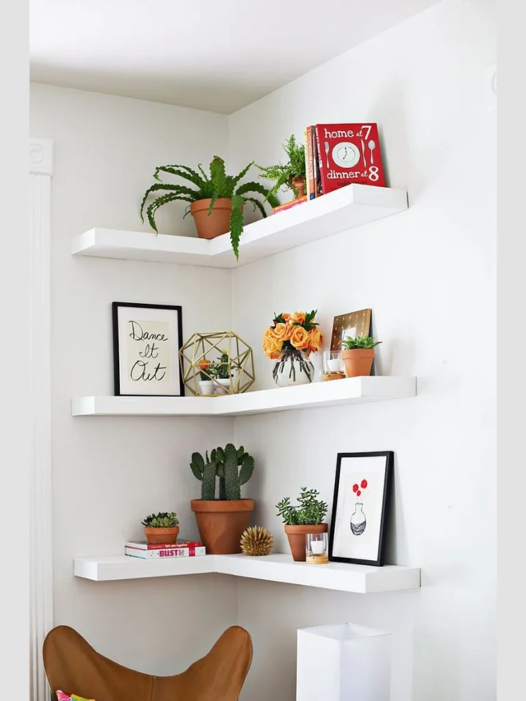Maximizing Small Nooks with Corner Wall Shelves