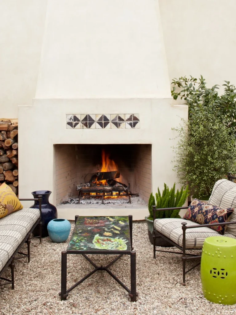 Mediterranean Style Stucco Fireplaces