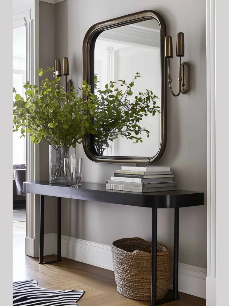 Metallic Accents and Reflective Trays