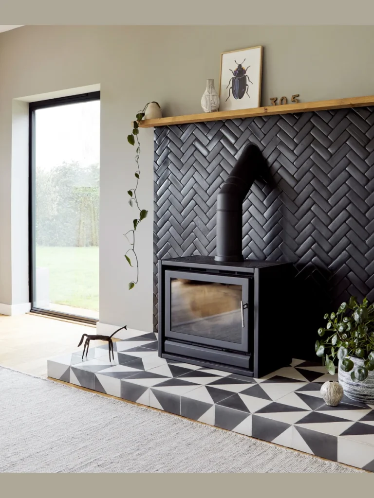 Metallic Bronze Effect Ceramic fireplace 