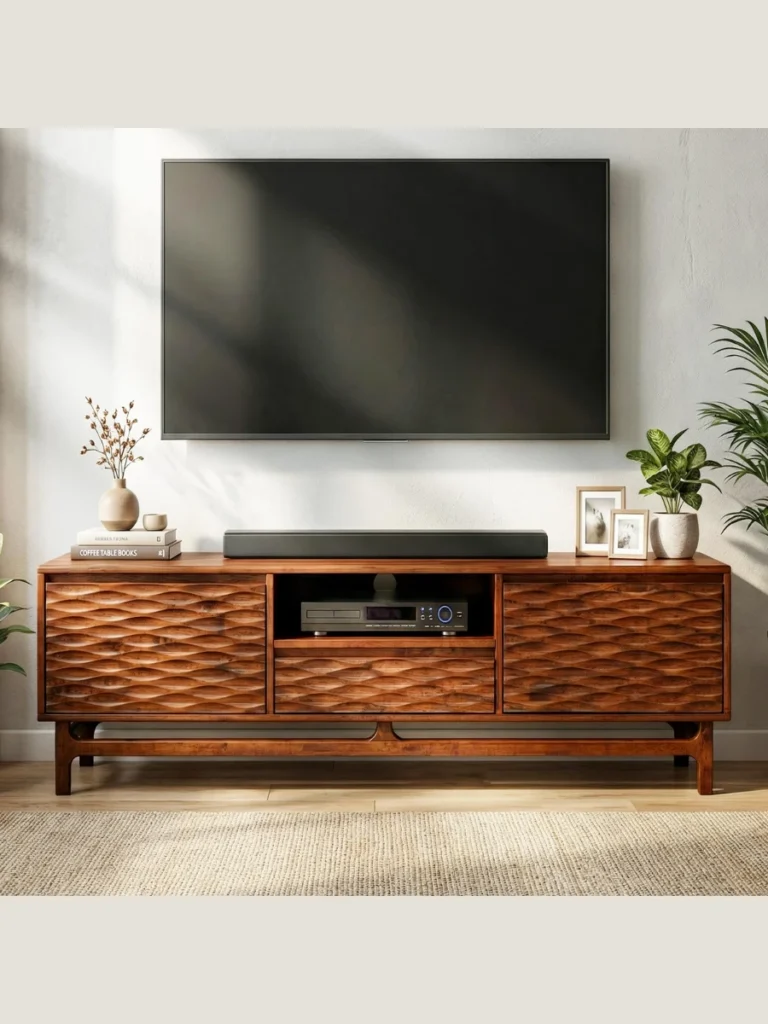 Mid-Century Modern Media Console with Cord Management