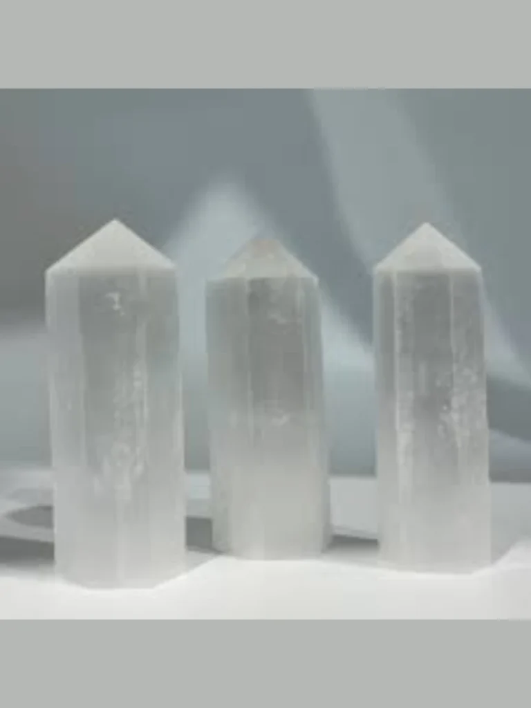 Milky White Crystalline Selenite Towers