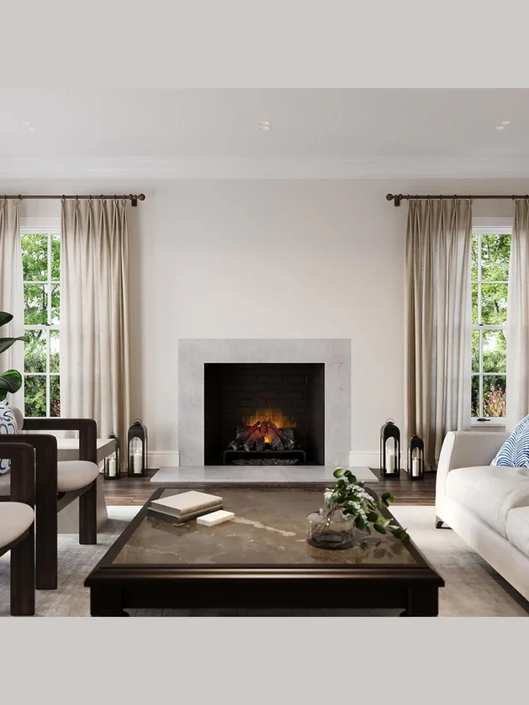 Minimalist Marble Surround with No Mantel