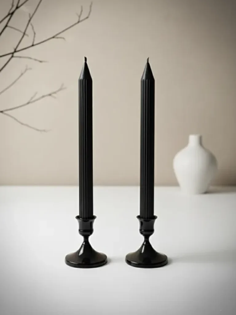 Minimalist Matte Black Candle Tapers