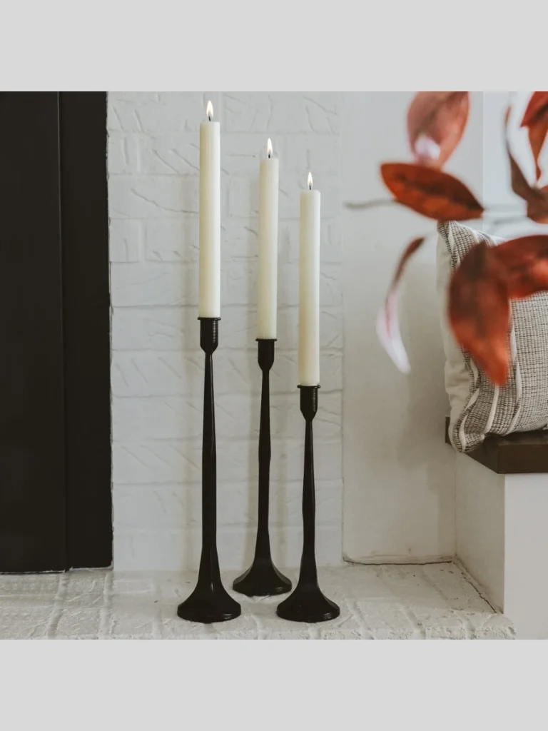 Minimalist Matte Black Iron Candle Tapers