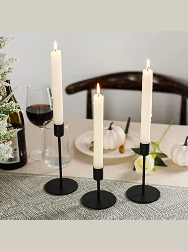 Minimalist Matte Black Iron Candle Tapers