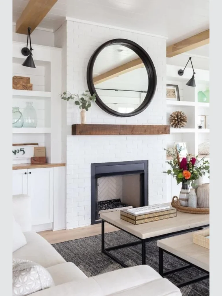 Minimalist Round Black Framed Mirror