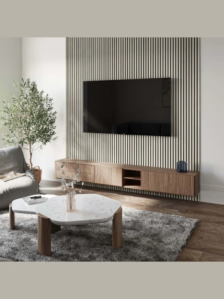 Minimalist Vertical Wood Slat Wall