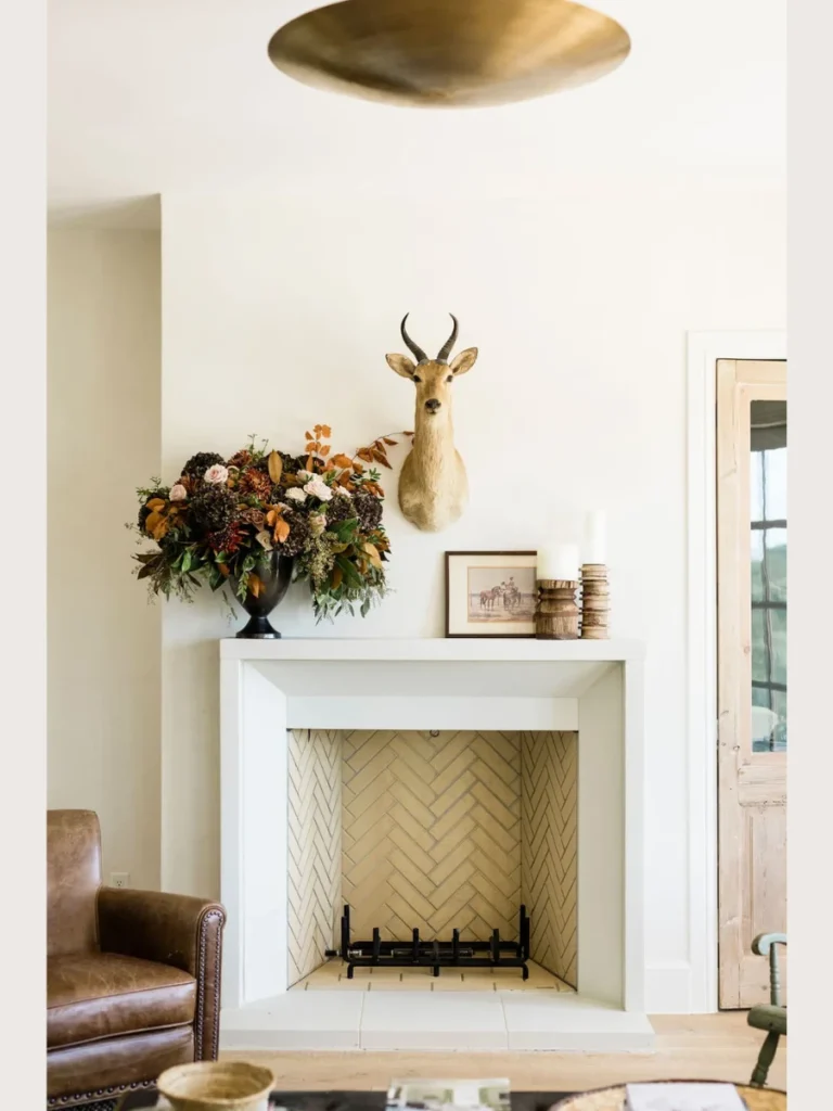 Minimalist White Plaster Fireplace Surrounds