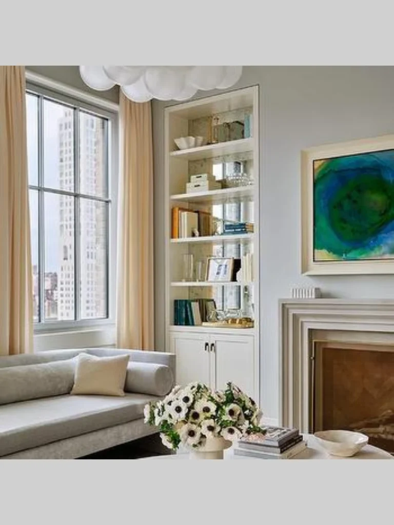 Mirrored Backing in a Bookshelf or Cabinet