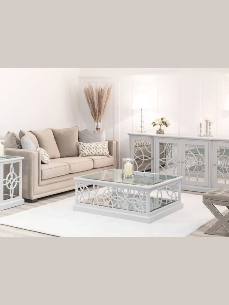 Mirrored Side Tables in the Living Room
