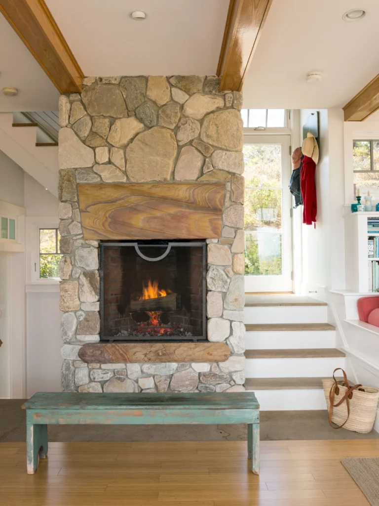 Mixed Material Mantels Using Wood and Stone
