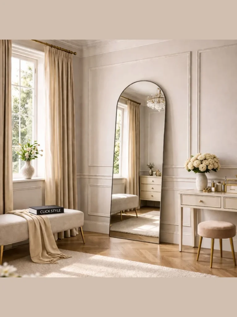 Modern Arched Metal Leaning Mirrors