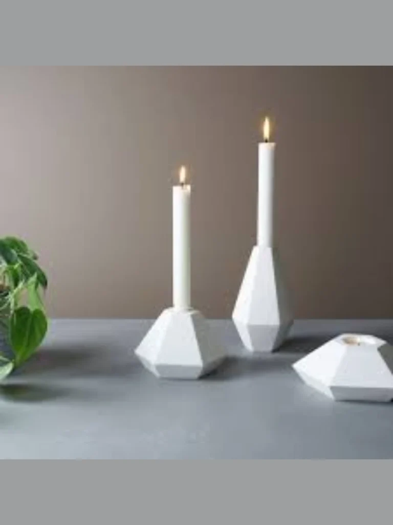 Modern Concrete Geometric Votives