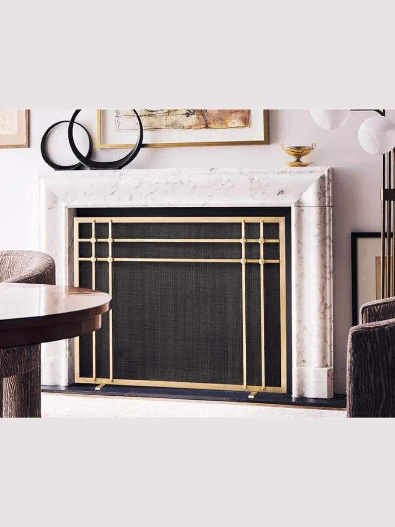 Modern Geometric Fireplace Screen