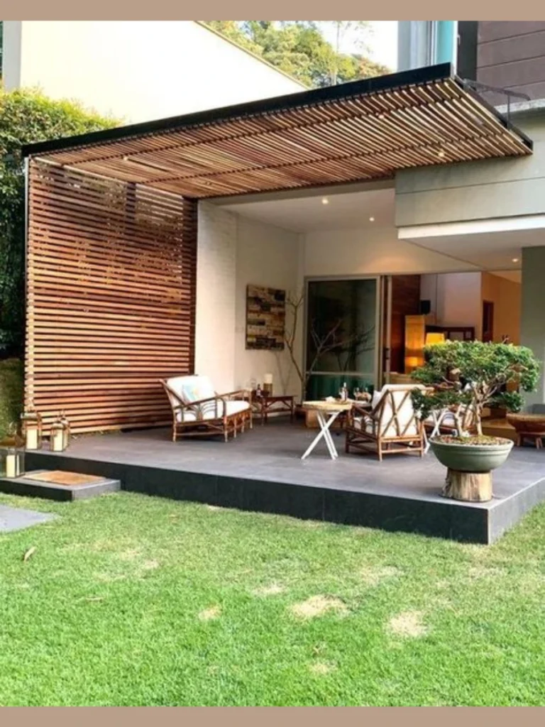 Modern Slat Wood Pergolas