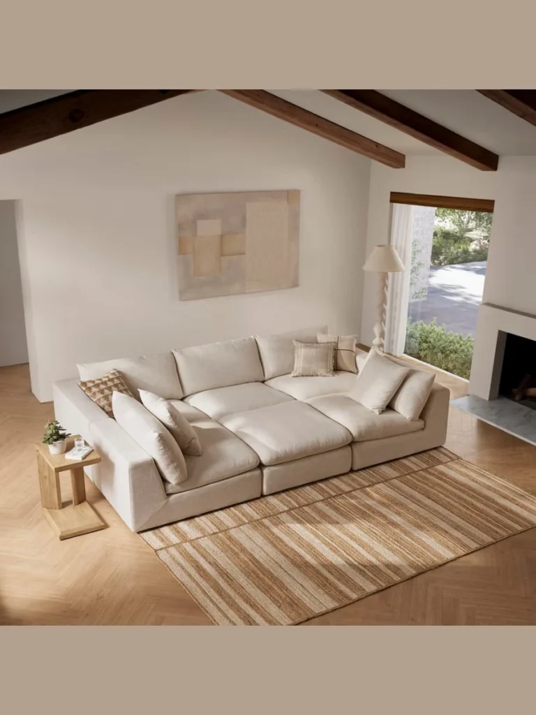 Modular Pit Sectionals With Moveable Ottomans