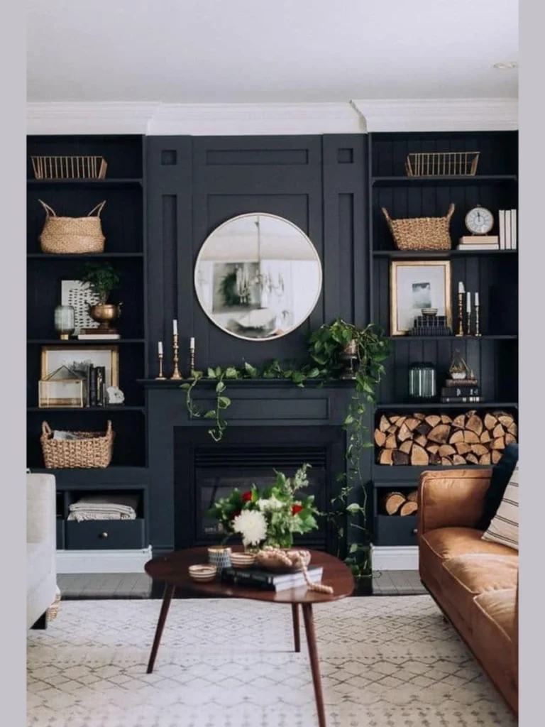 Moody Charcoal and Black Accent Walls