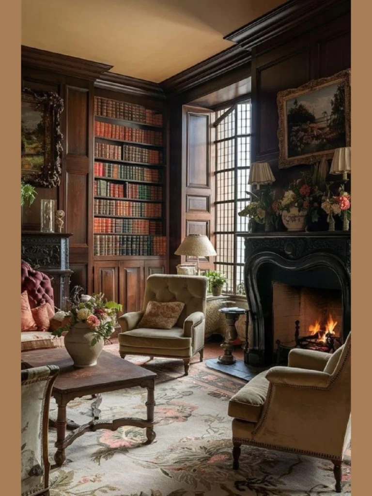 Moody Dark Academia Library Vibe