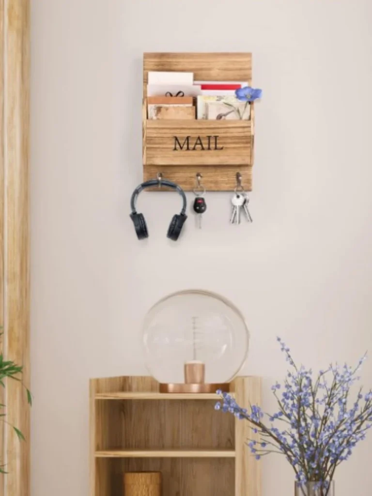 Mounted Spruce Entryway Mail Bins