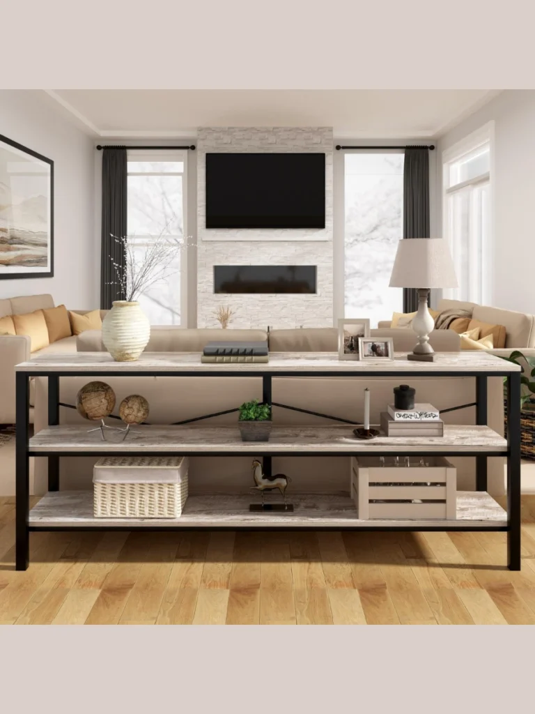 Multi Tiered Console Tables Behind The Sofa