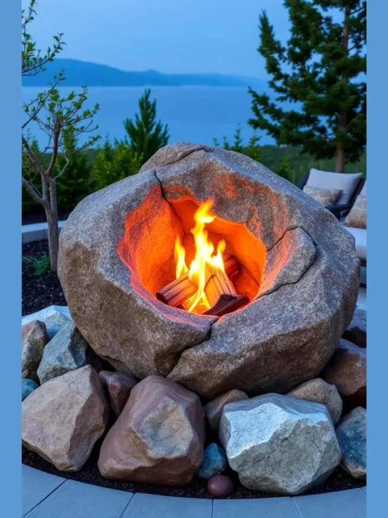 Natural Boulders for a Wild and Organic Fire Zone