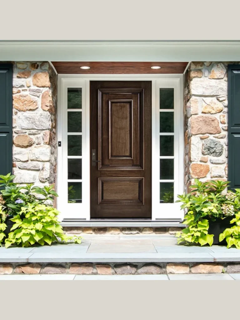 Natural Oak Or Mahogany door For A Luxury Feel
