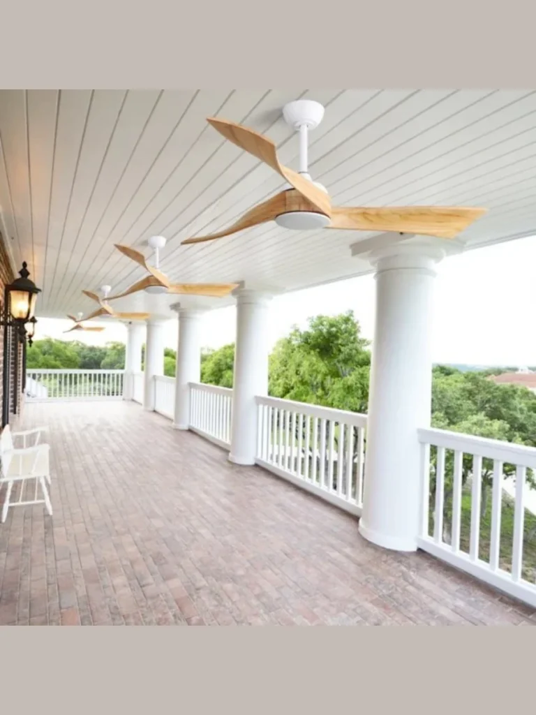 Natural Wood Blade Porch Fans