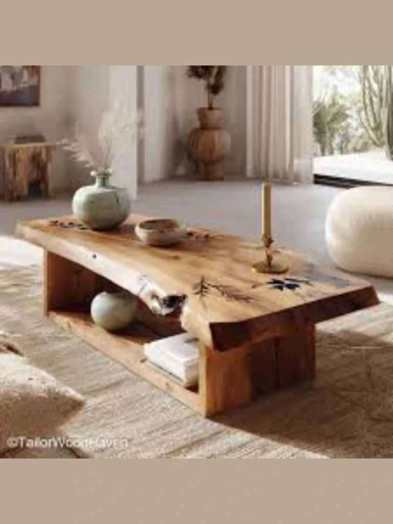 Natural Wood Live-Edge Coffee Tables