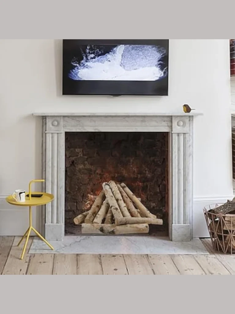 Neatly Stacked Natural Birch Logs