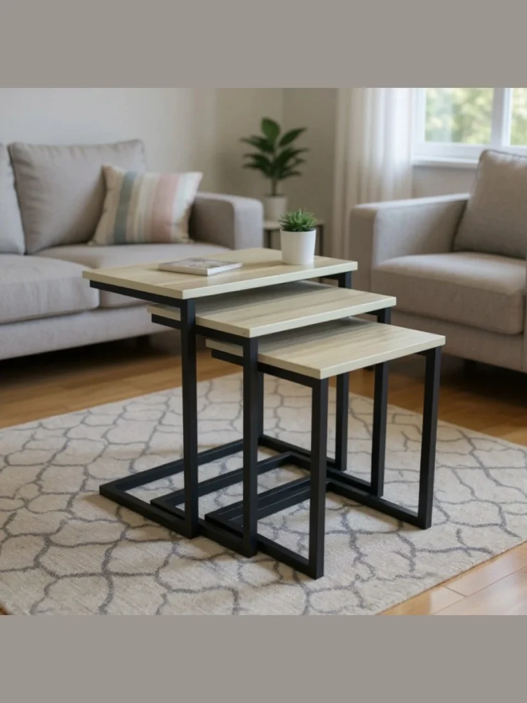 Nesting Side Tables for Flexible Surface Area