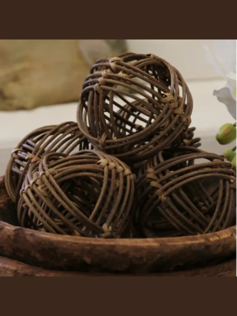 Open Loom Rattan Sphere Ornaments