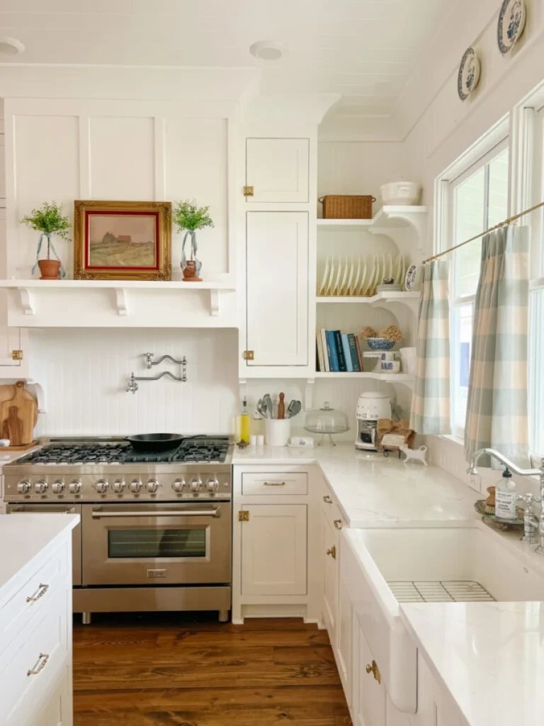 Open Shelving With Decorative Corbel Supports