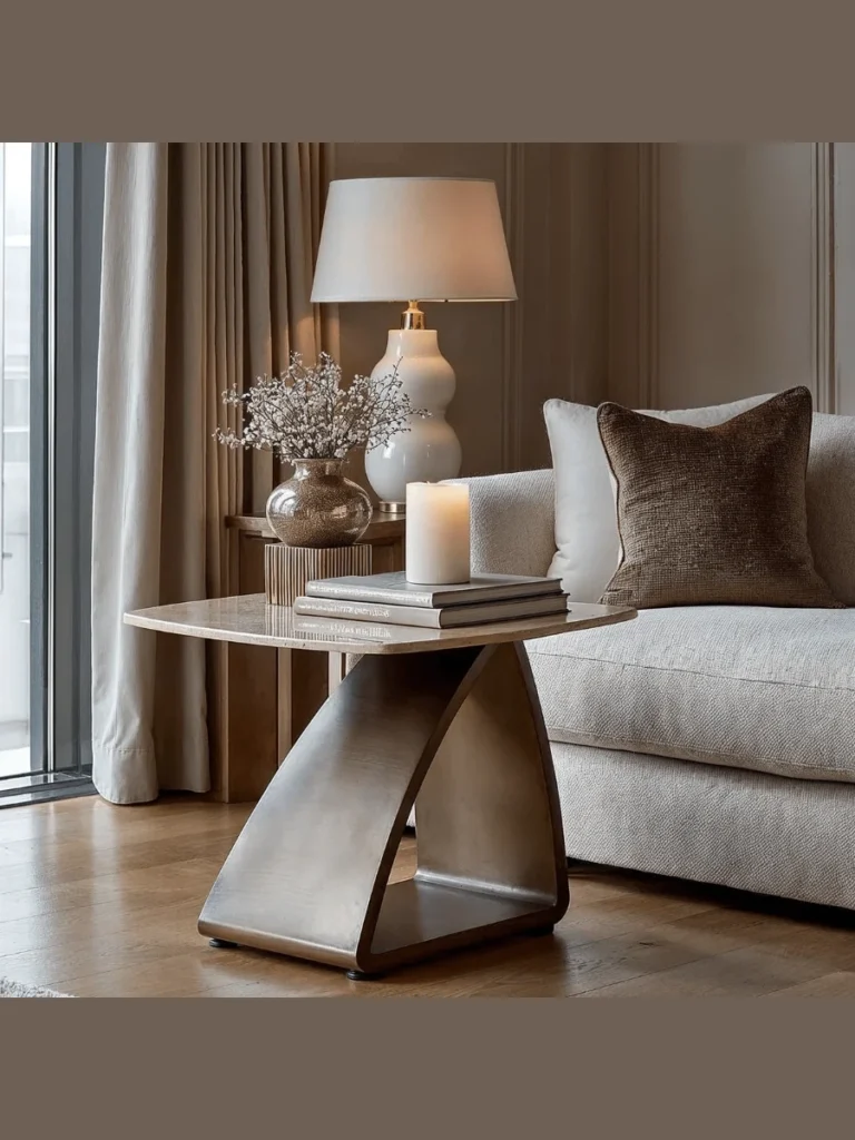 Organic Shaped Cast Bronze Side Tables