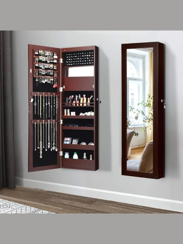 Over The Door Mirror And Jewelry Cabinets