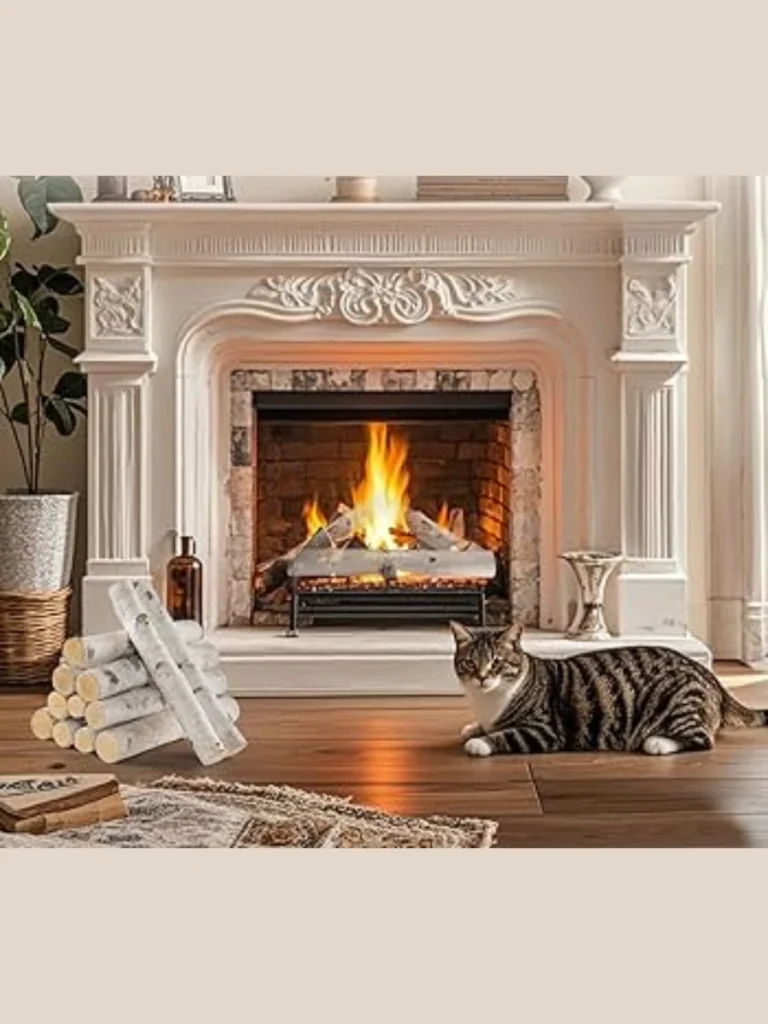 Oversized Birch Wood Logs for a Natural Hearth Display