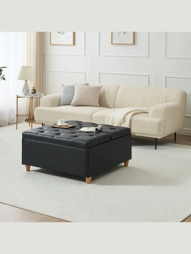 Oversized Fabric Storage Ottomans