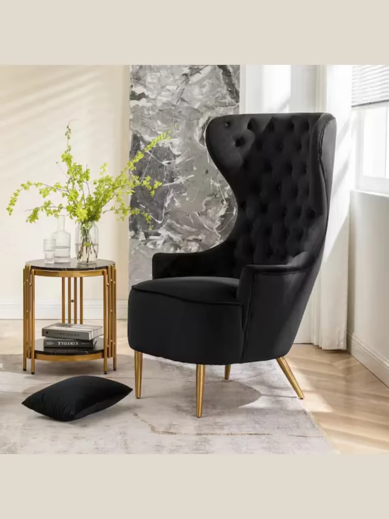 Overstated Velvet Wingback Seating