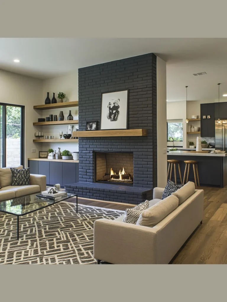 Painted Brick Refresh for Old Fireplaces
