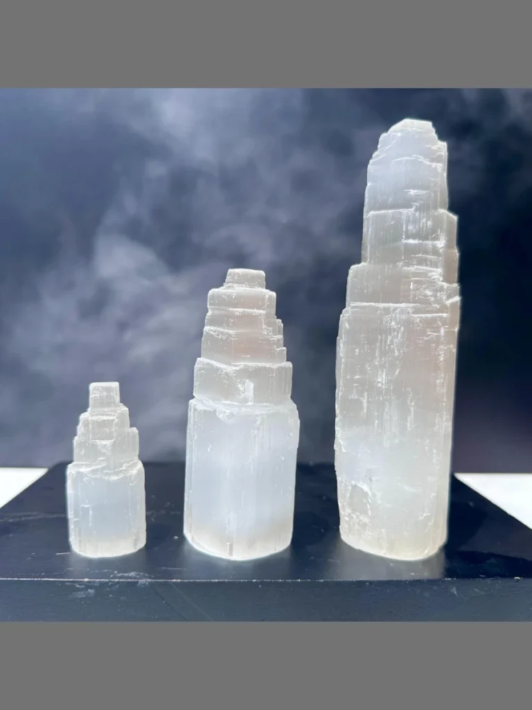 Pearlescent White Selenite Tower Slabs