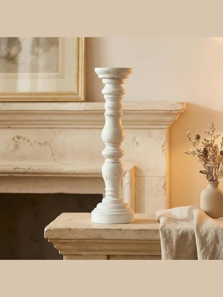 Pillar Candles on Wood Pedestals for Warmth and Height