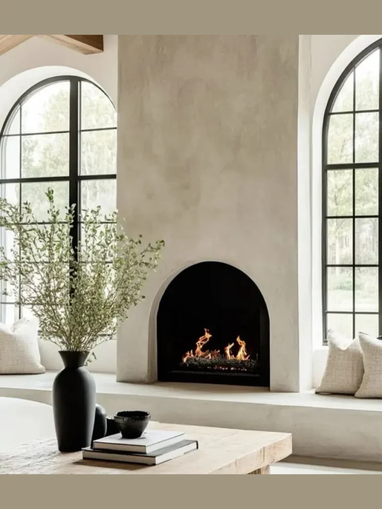 Plastered Arched Fireplaces for Mediterranean Charm