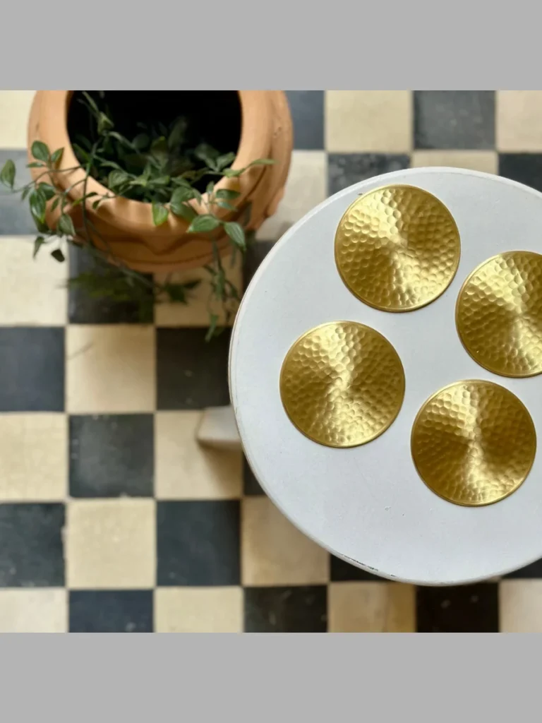 Polished Brass Octagonal Coaster Sets